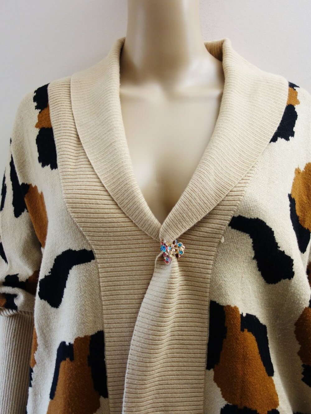Philosophy Republic Clothing Leopard Print Cardigan Sweater Knit (S) EUC - Picture 4 of 11